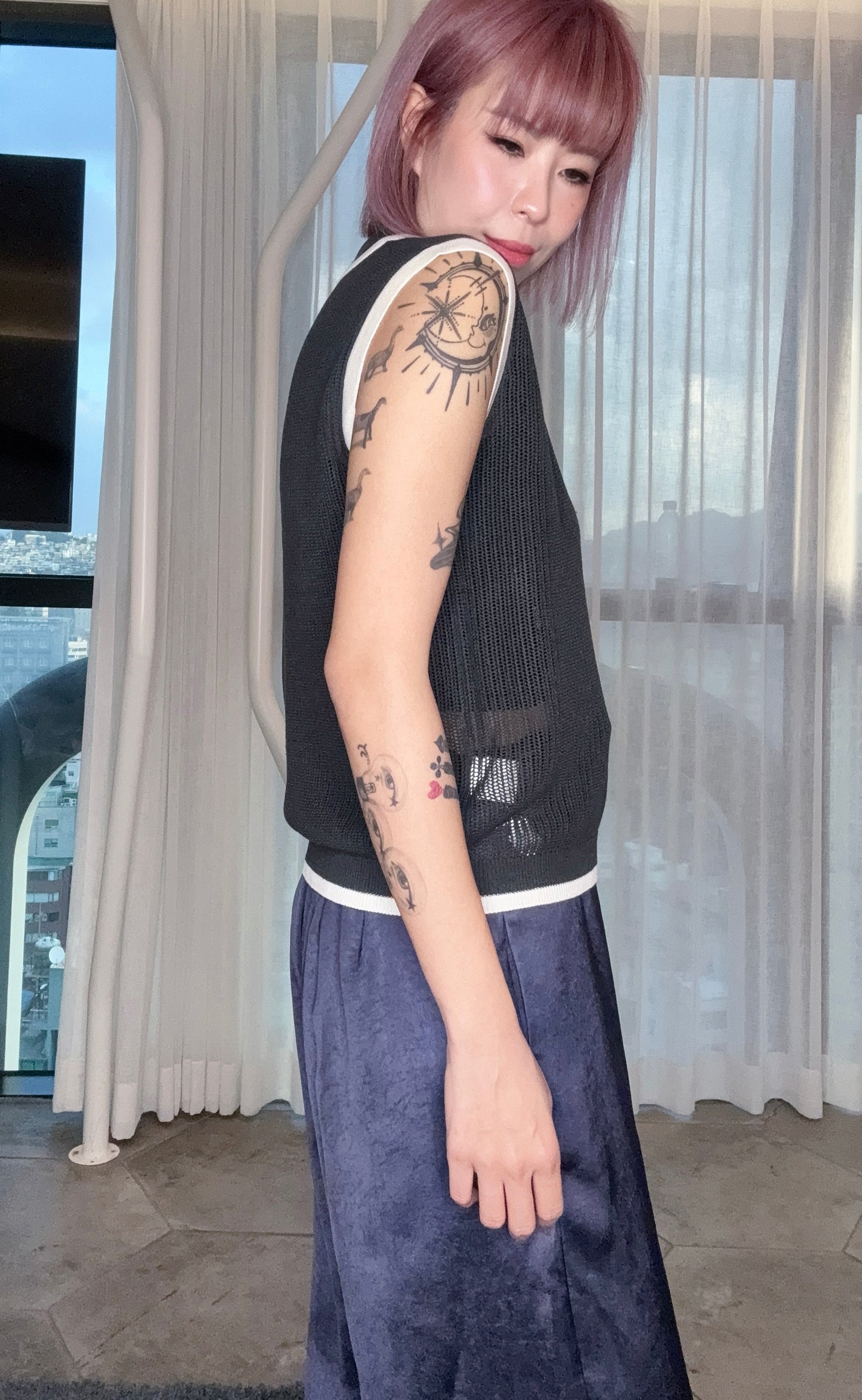Polo sleeveless knitted #00797