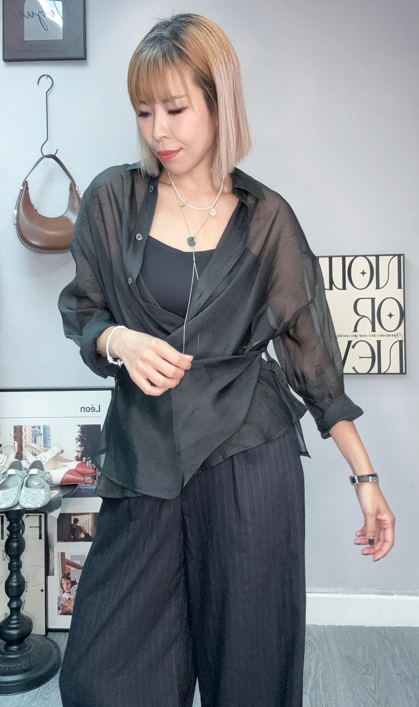 (-30%)See though blouse #00785