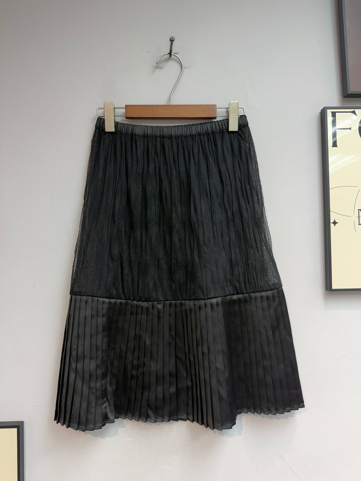 (-30%)Two tone pleated skirt