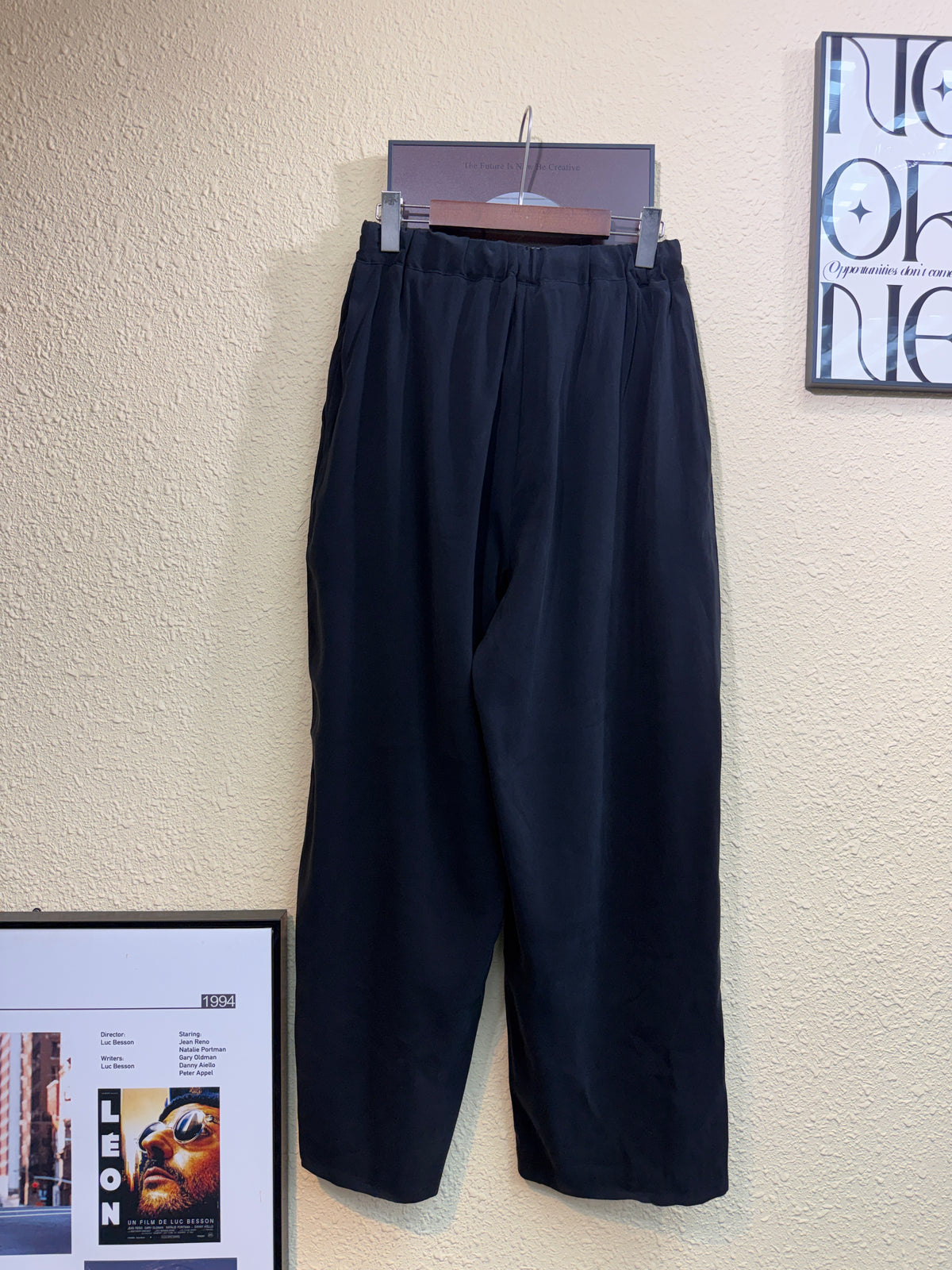 Front tie full elastic silky pants #01041