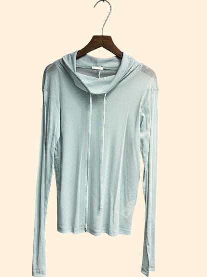 Crew collar see through top