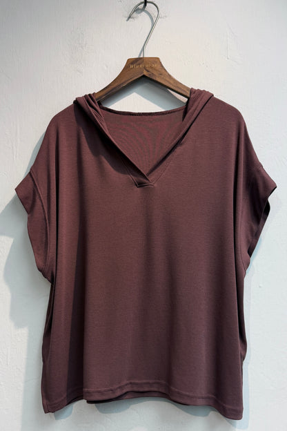 （-30%off)With hat softy cap sleeves tee #00732