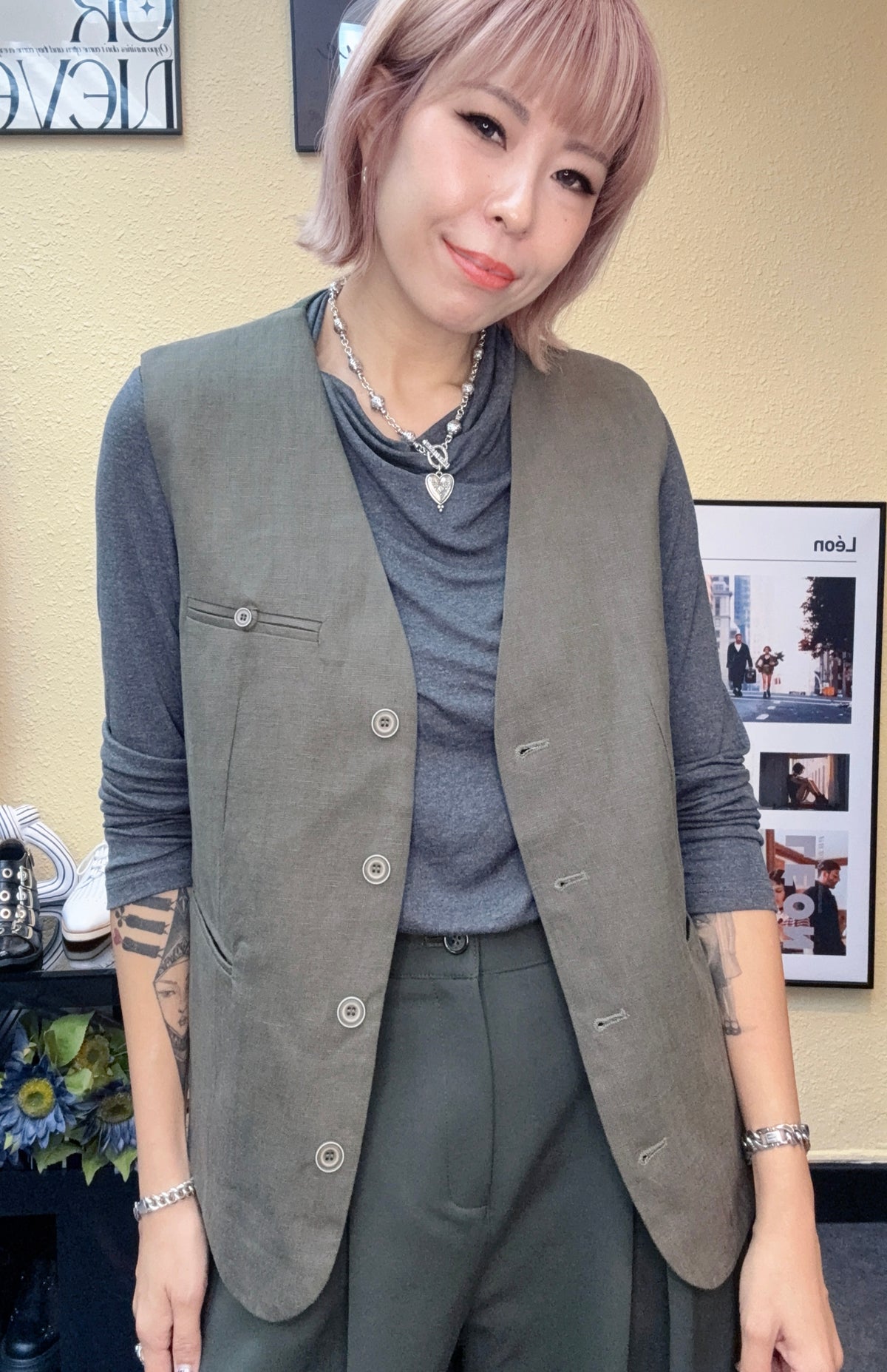 Two tone vest outer #00906