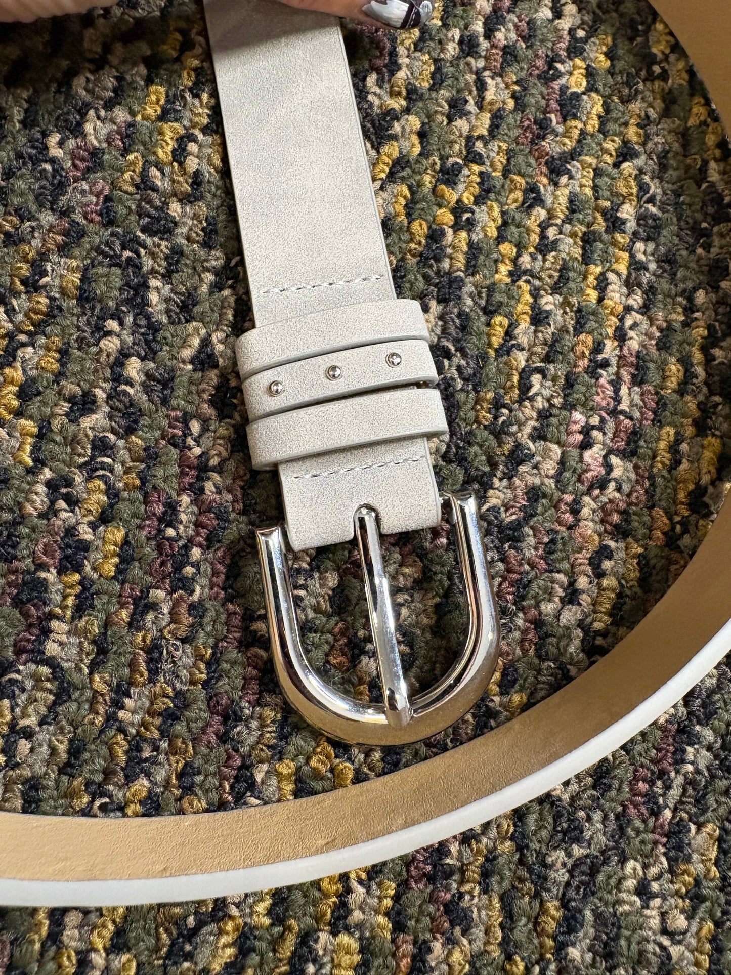 Beans imitation suede belt