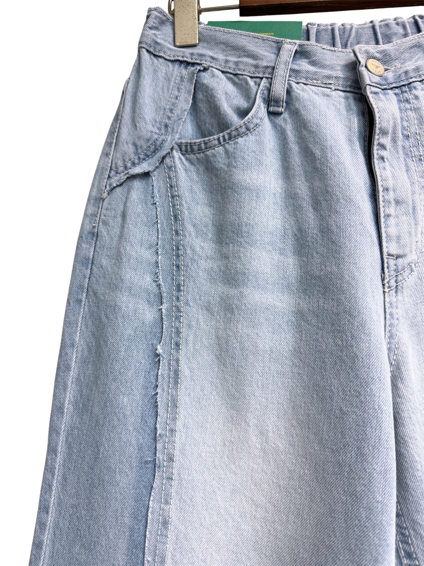 Half elsatic washing jeans #00617