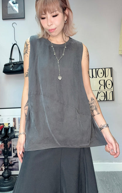 Plain silky tank #00634