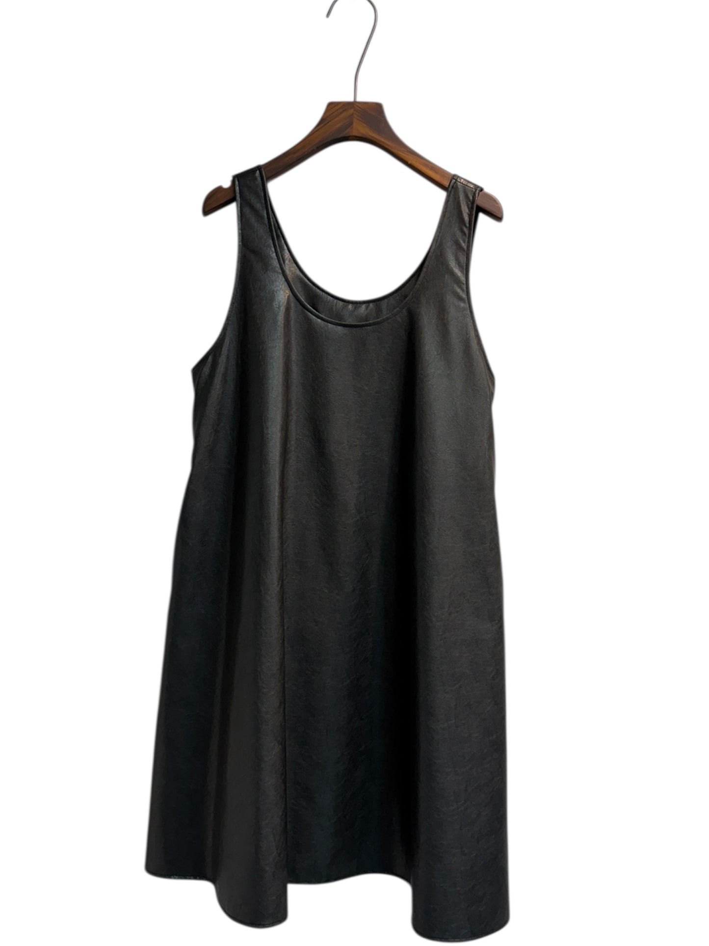 Faux leather vest short dress #00418