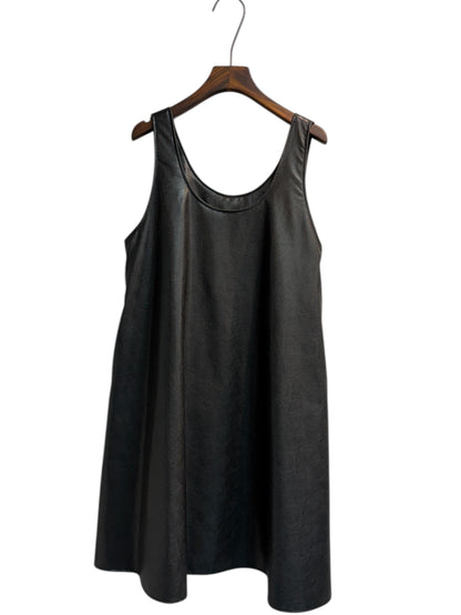 Faux leather vest short dress #00418