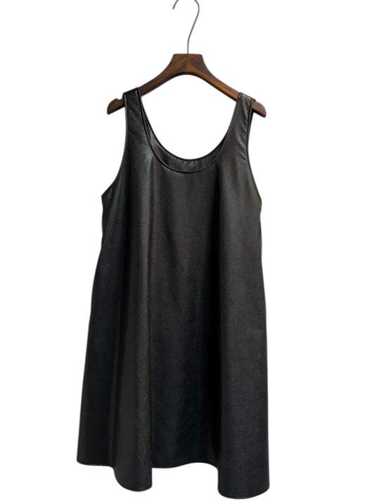 Faux leather vest short dress #00418