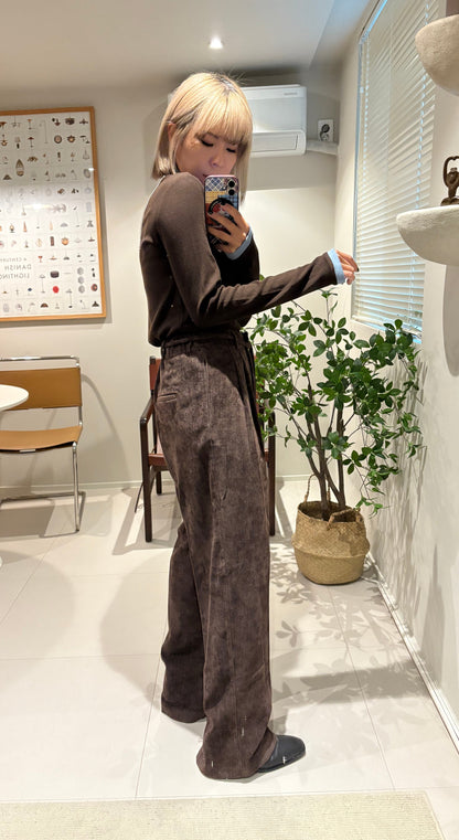 With rope corduroy pants #00010