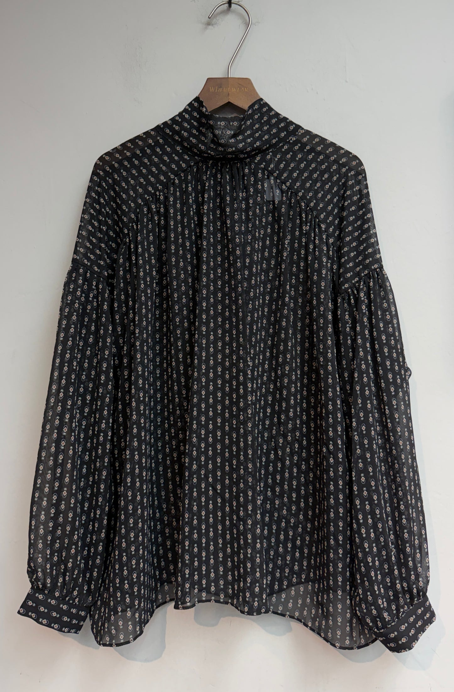 (-30%)Mini pattern chiffon blouse #00834