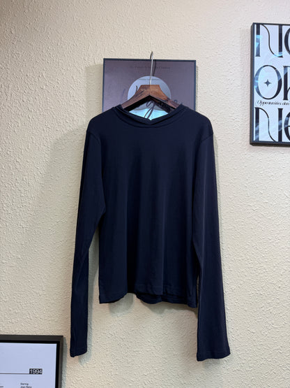 Back buttons plain cotton tee #01032