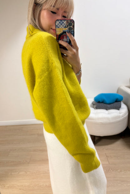 Polo v neck wool top #00145