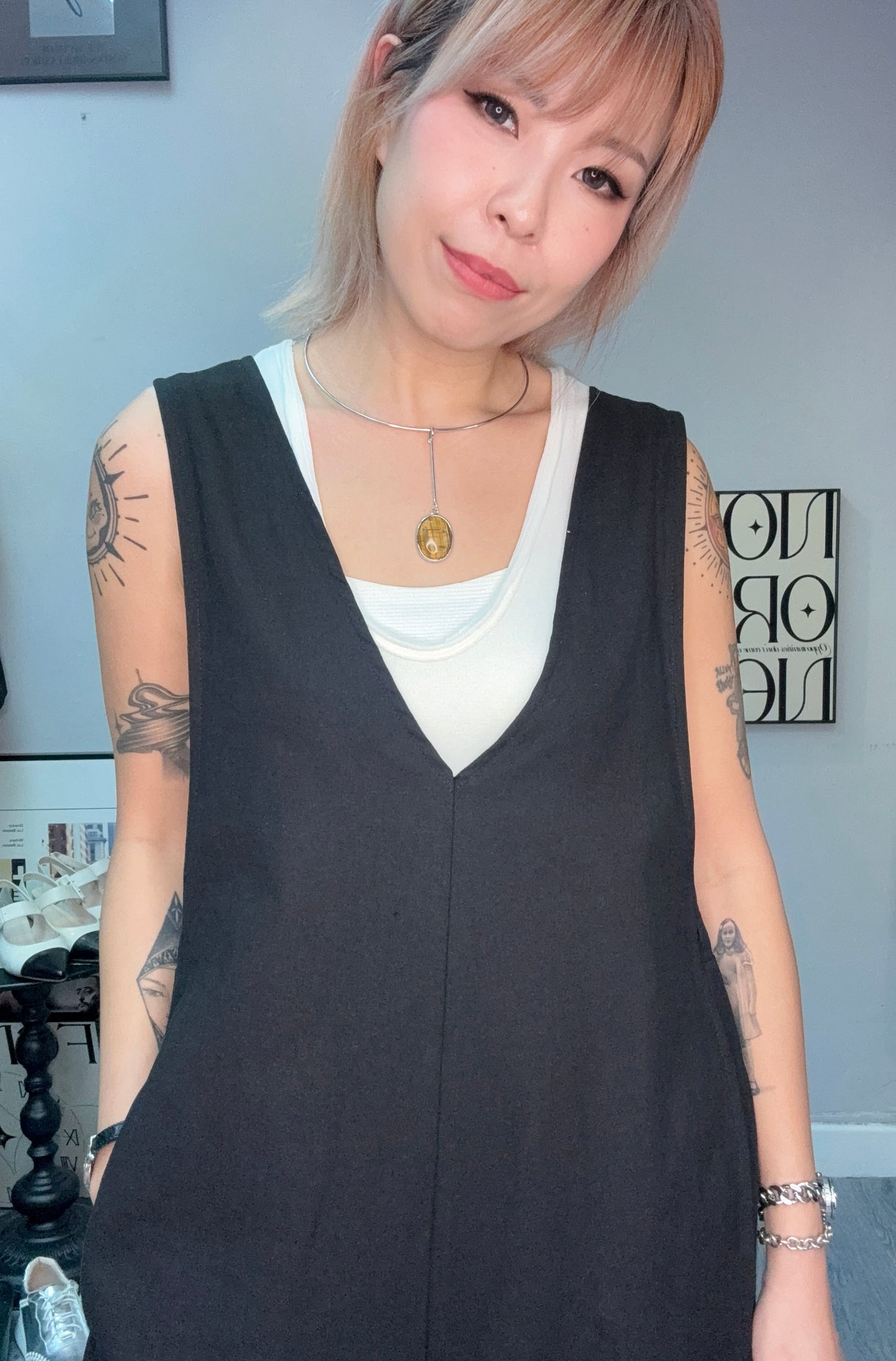 (-50%)Big pendant neck ring