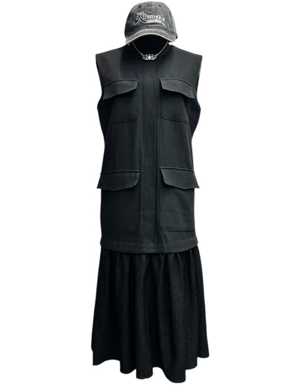 4-pockets vest dress
