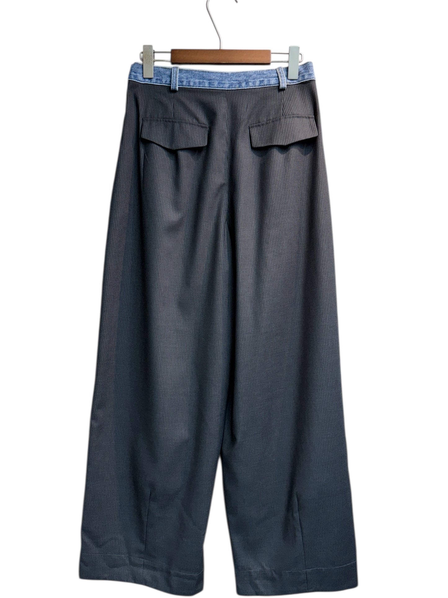 Denim waist stripe pants #00417