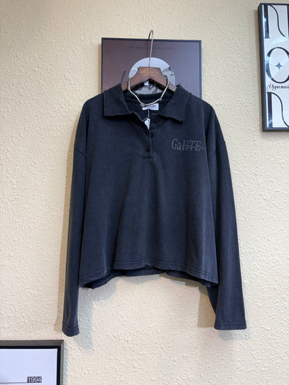 Back words polo top