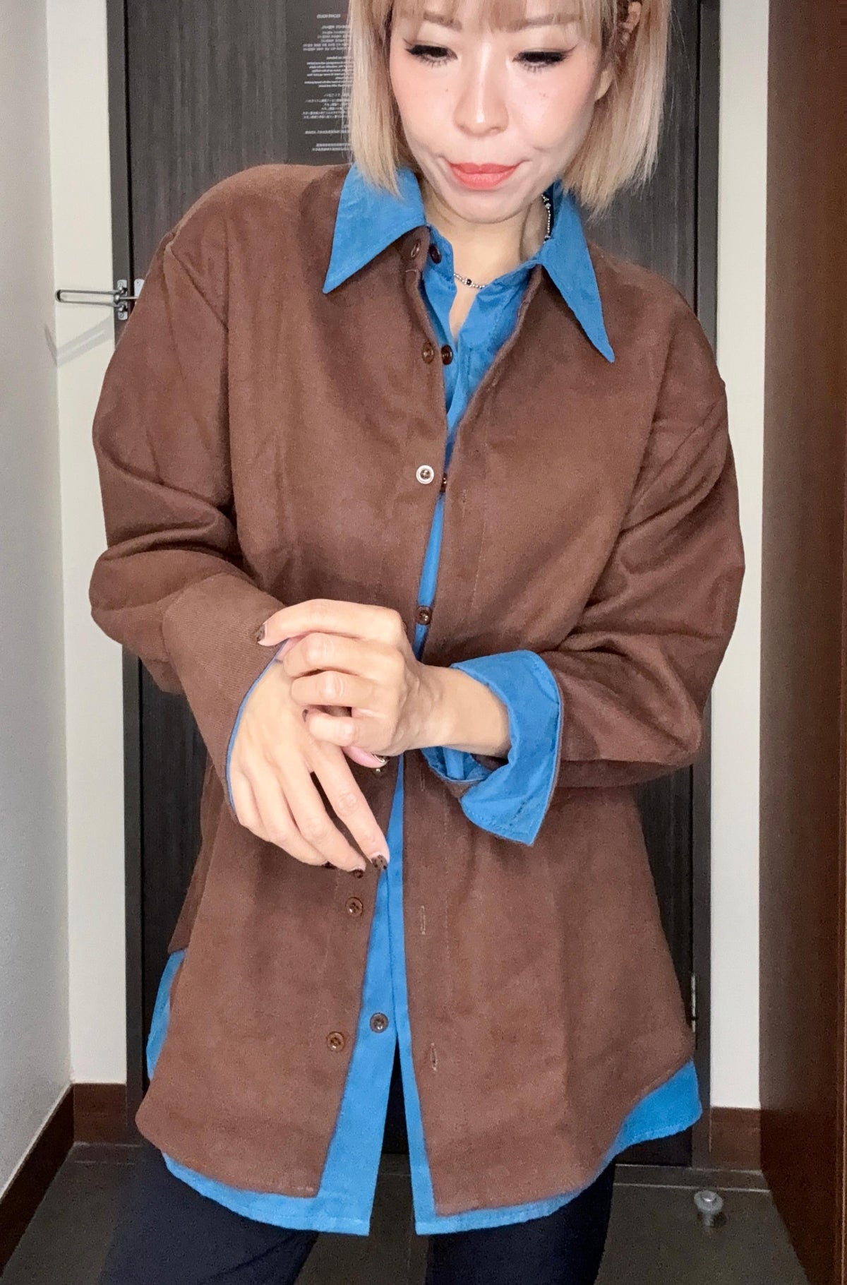 Fake two pieces long shirt #00990