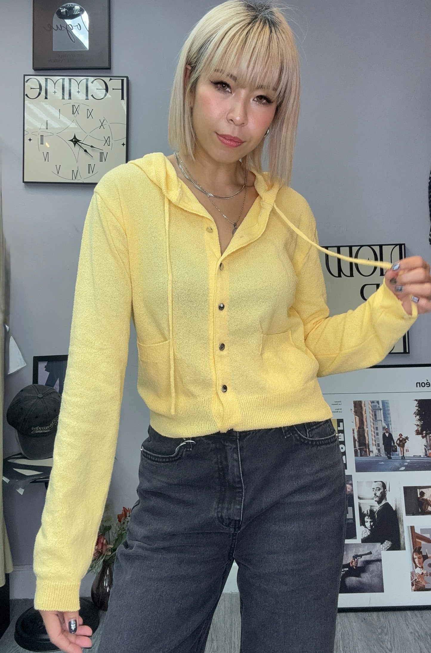 With hat knitted outer