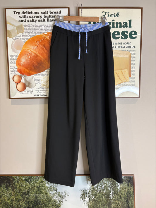 Striped waisted trousers #00367