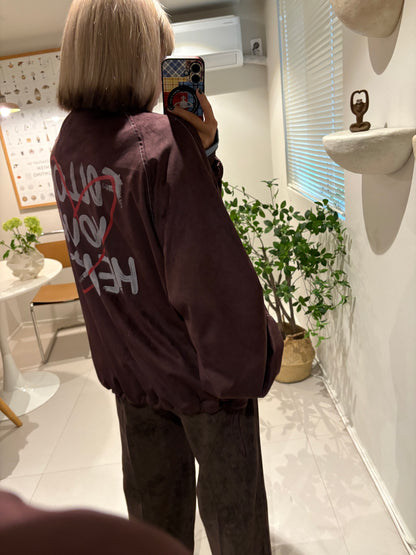 Back words fleece jacket #00011