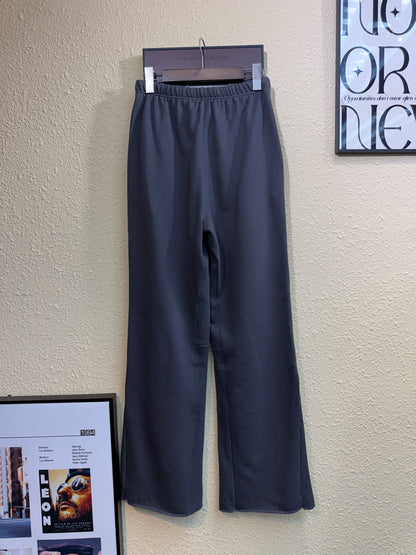Side waffle hem cotton pants #00964
