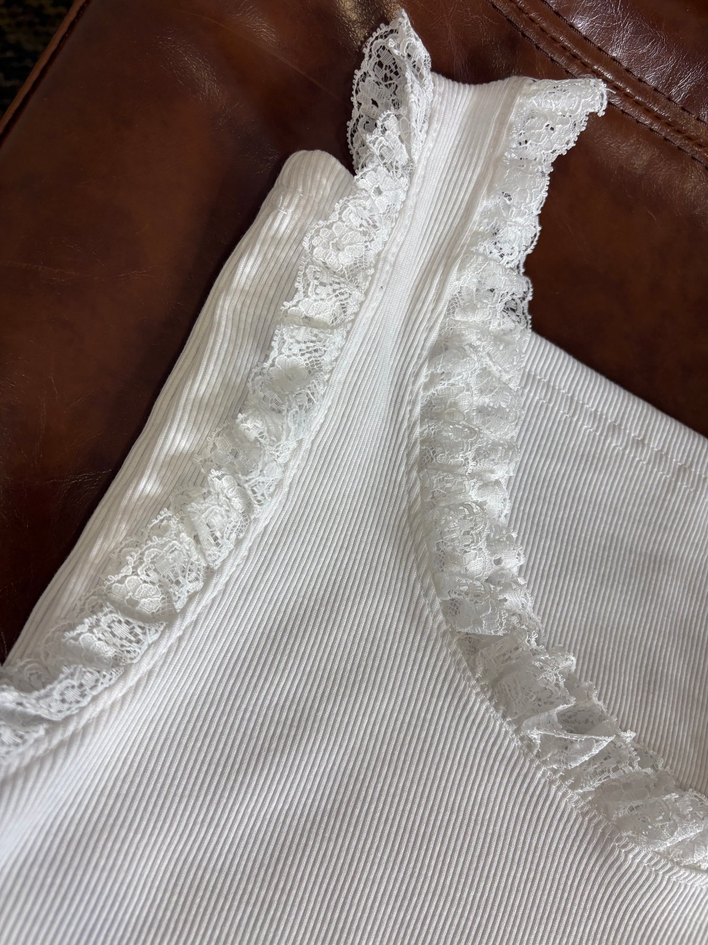 Lace square neck tank top #00533