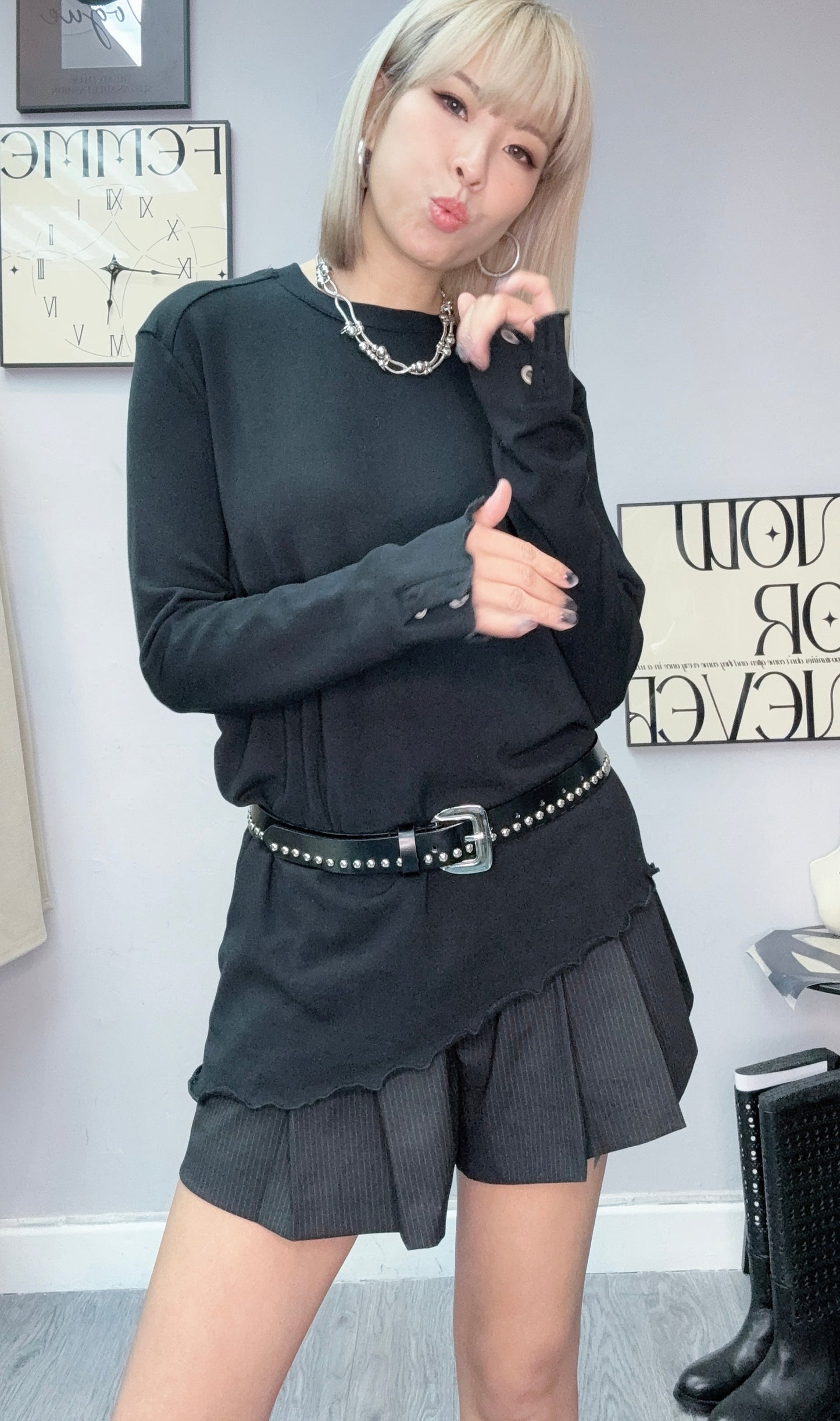 Sleeves buttons tee #00139