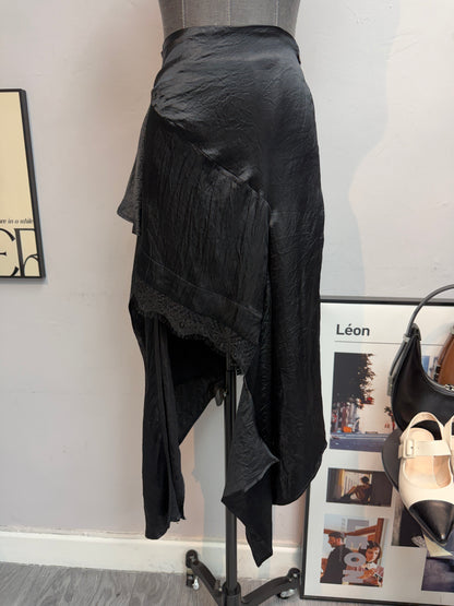 (-30%)Lace x satin skirt