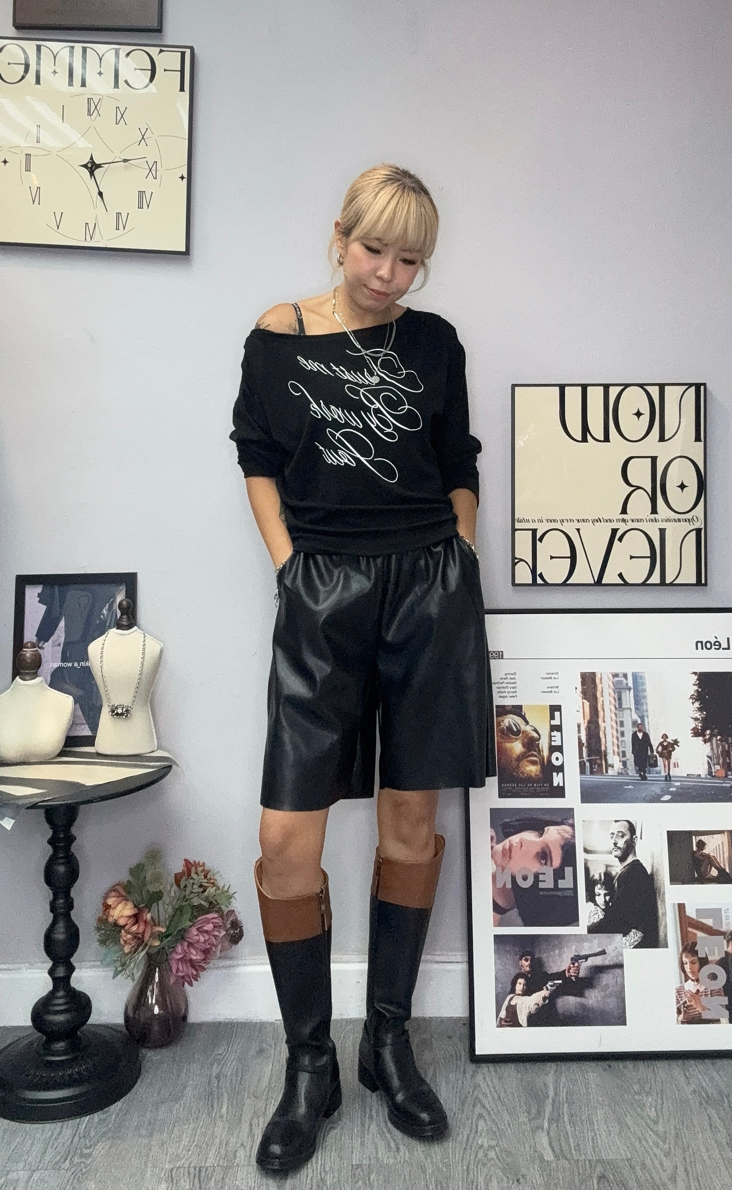 Words long sleeves cotton tee