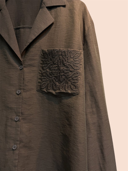 Embroidery pocket shirt #00345