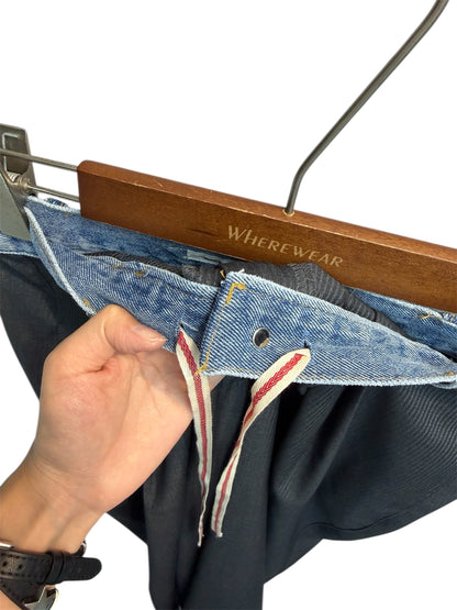 Denim waist stripe pants #00417