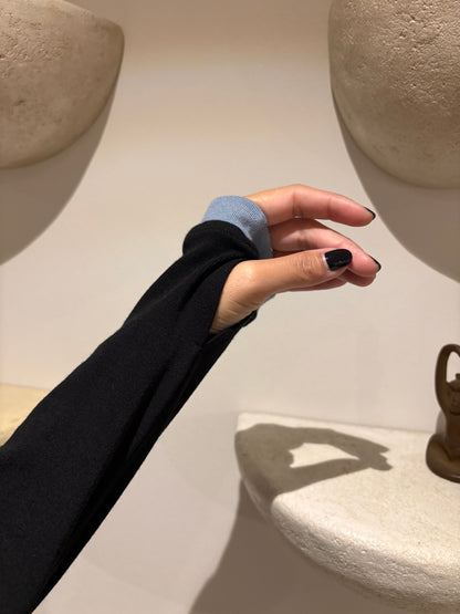 Stand collar fake two piece tee #00004