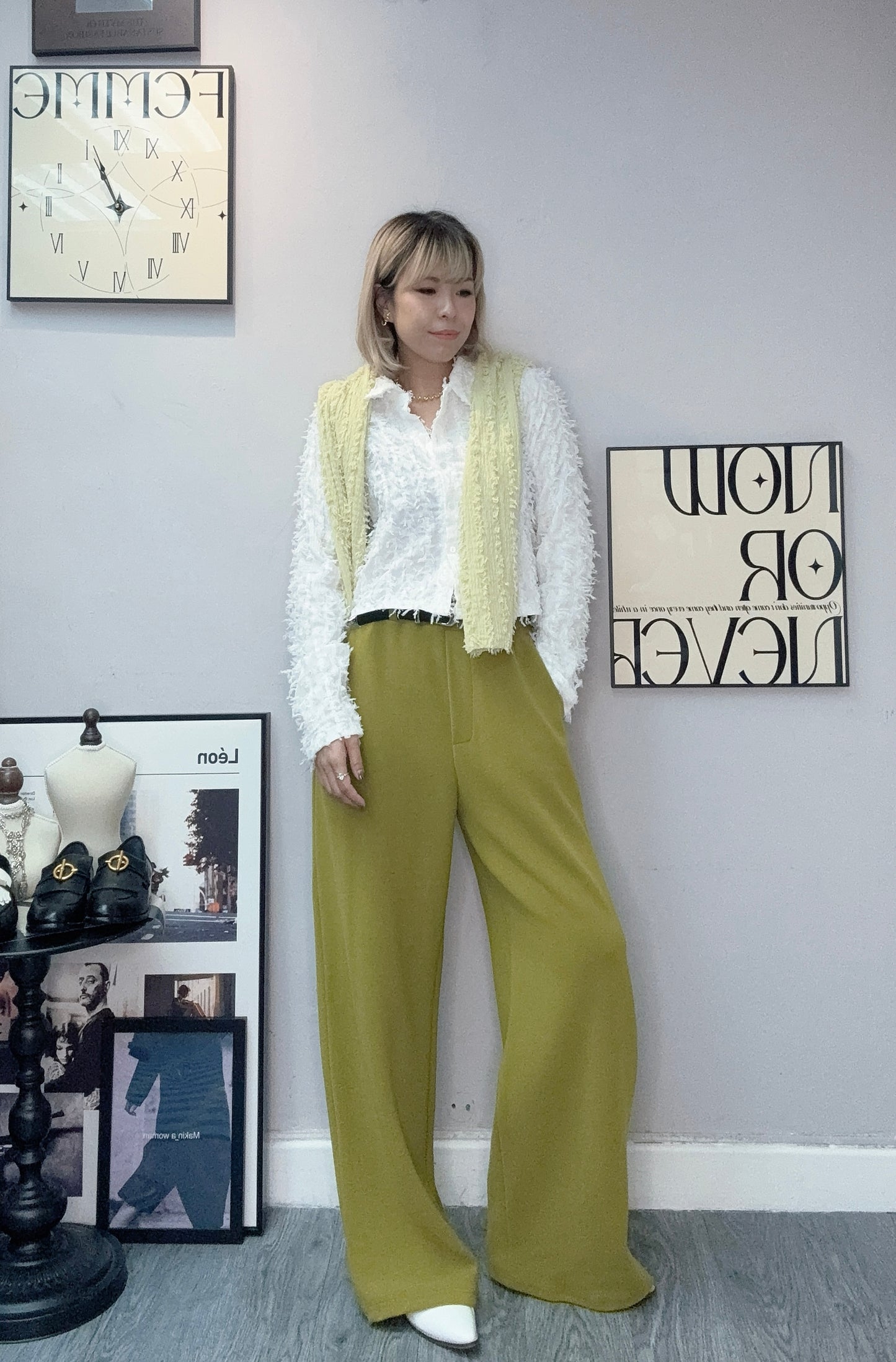 So so shirt collar cardigan #00385