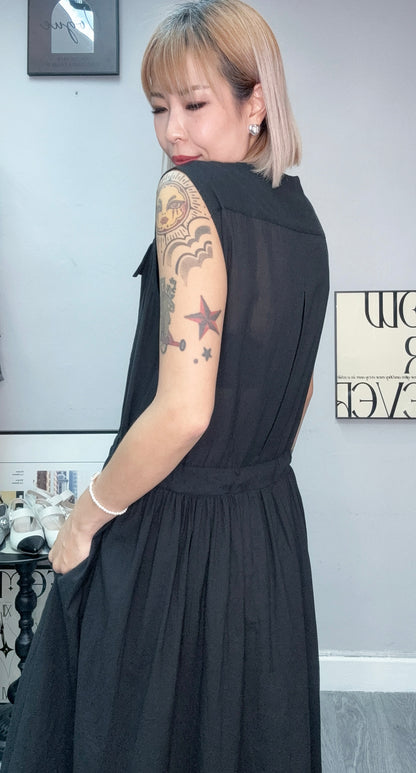 (-30%)Front pockets tank one piece #00783