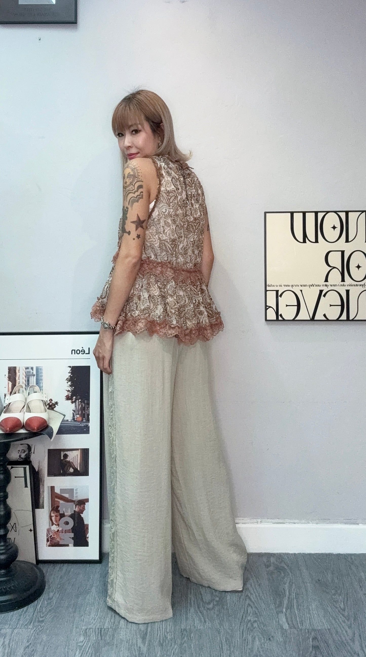 Paisley chiffon tank blouse #00767