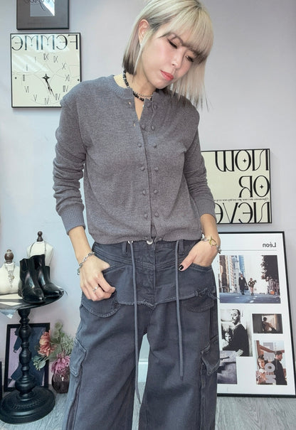 Front buttons knit top