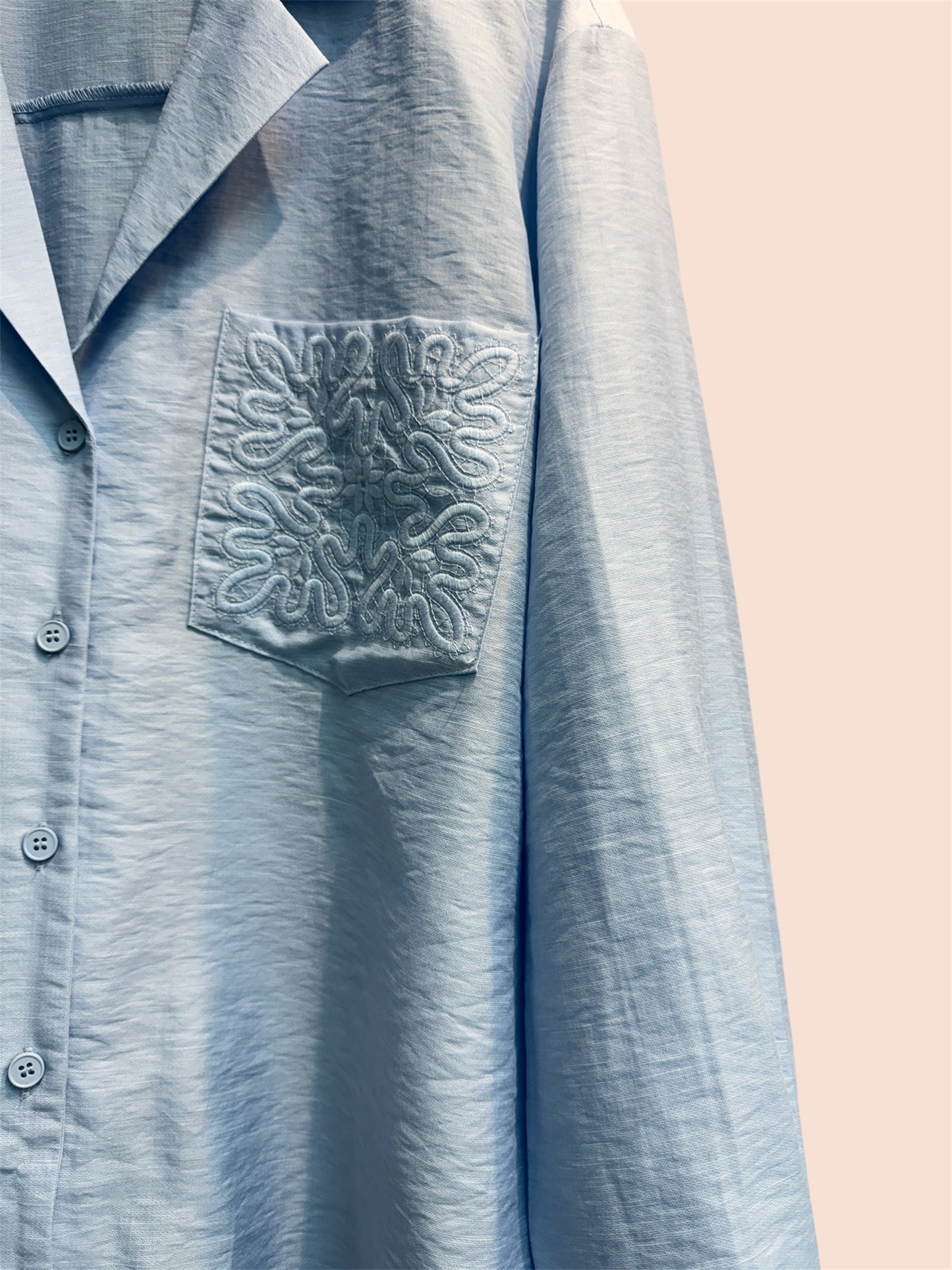 Embroidery pocket shirt #00345