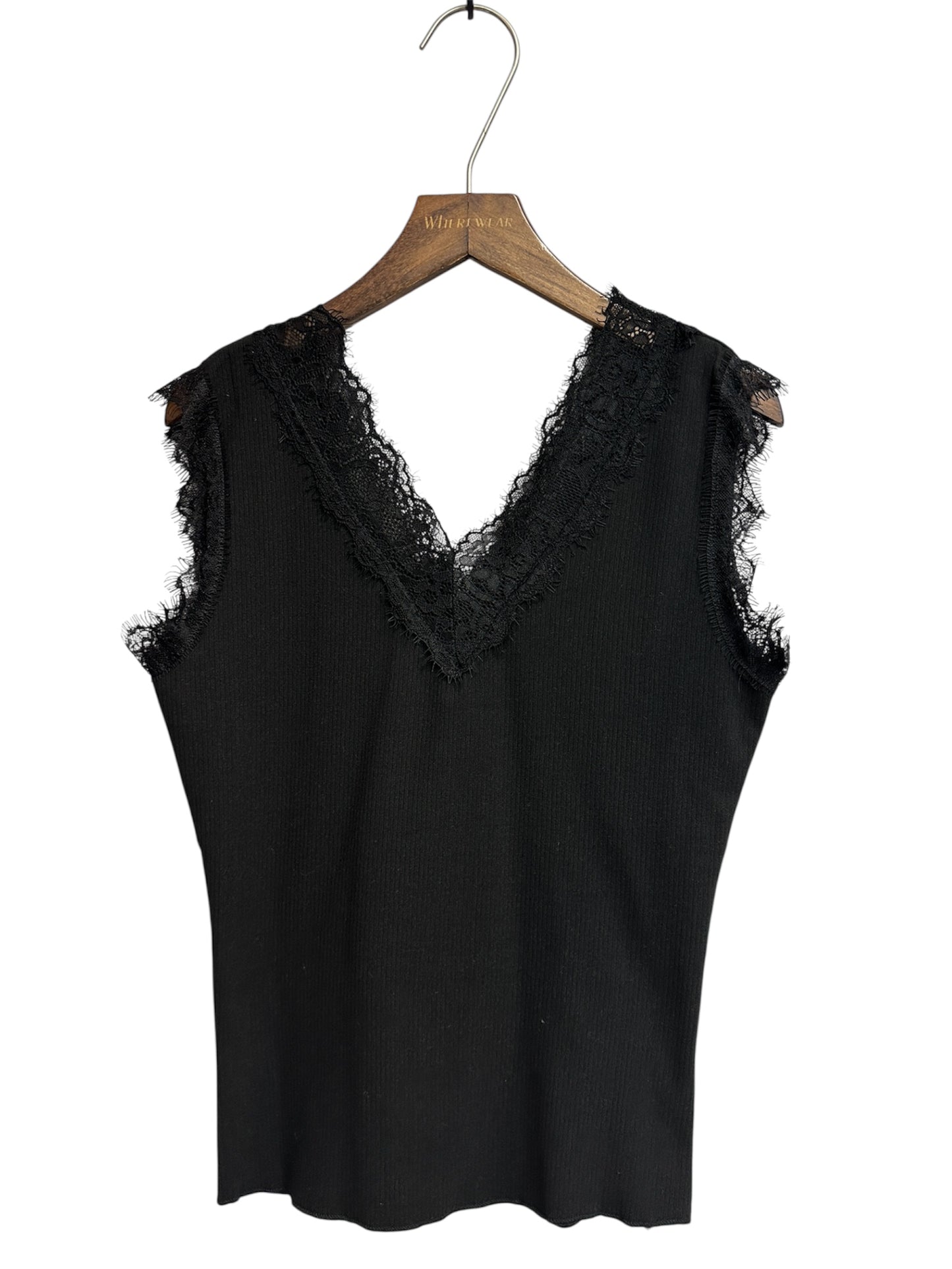 V lace Rib vest