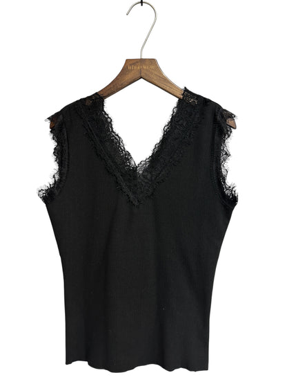 V lace Rib vest