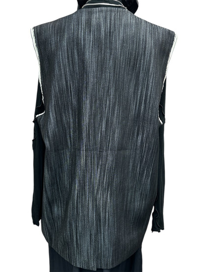 Parallel line vest blazer