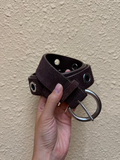 Suede leather belt