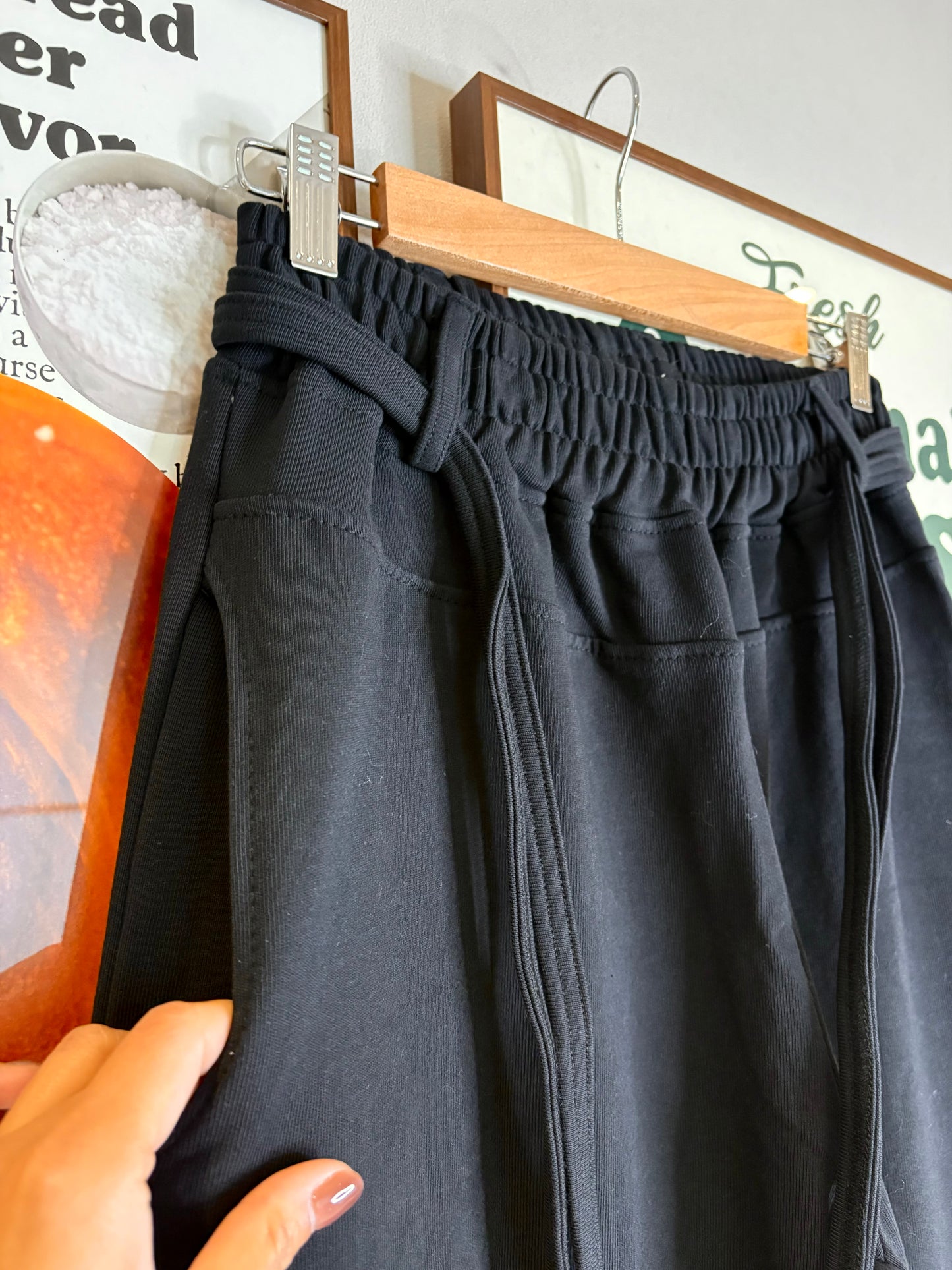 Embroidery words cotton pants