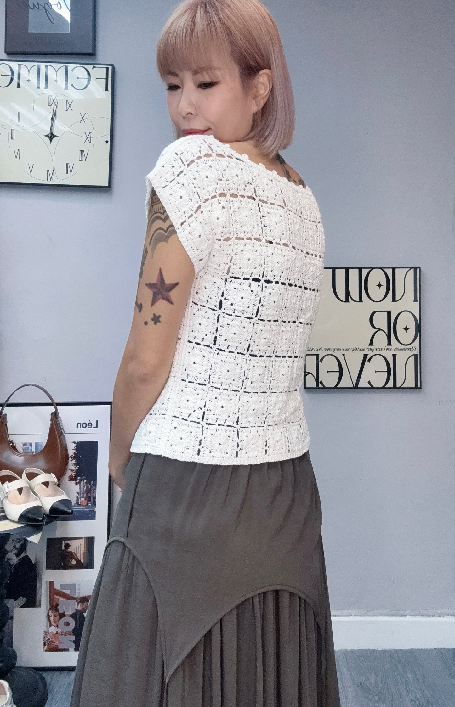 (-20%)Embrodiery short outer #00832