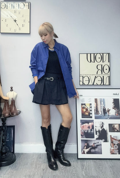 Double collar knit top #00083