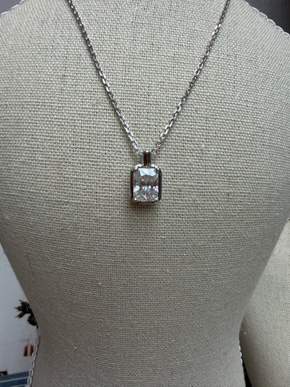 Cushion cut necklace