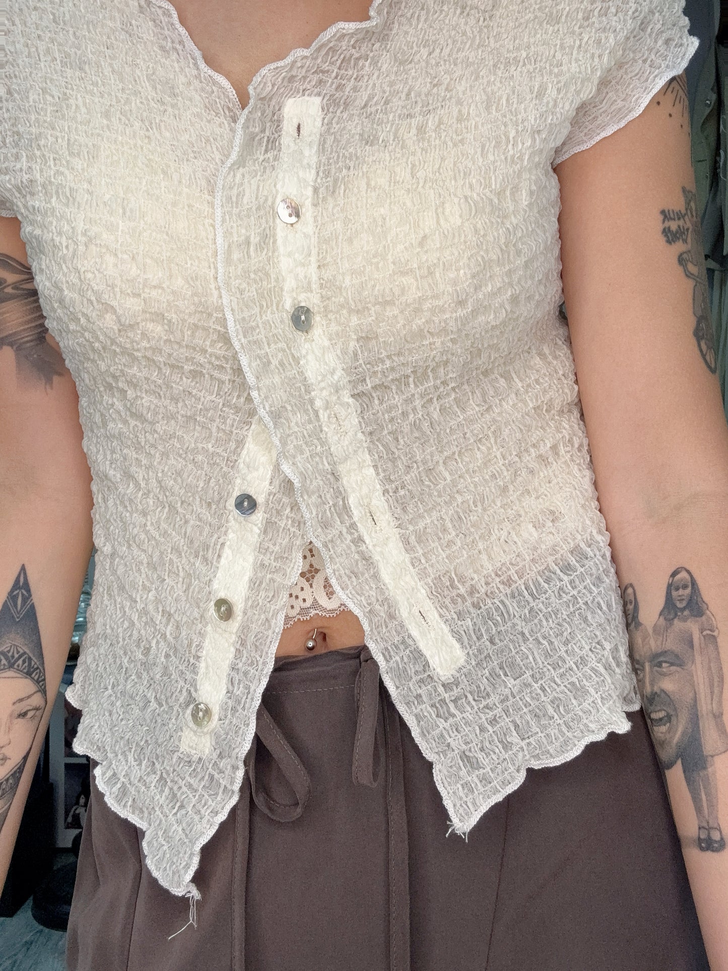 Embossed pattern blouse #00647