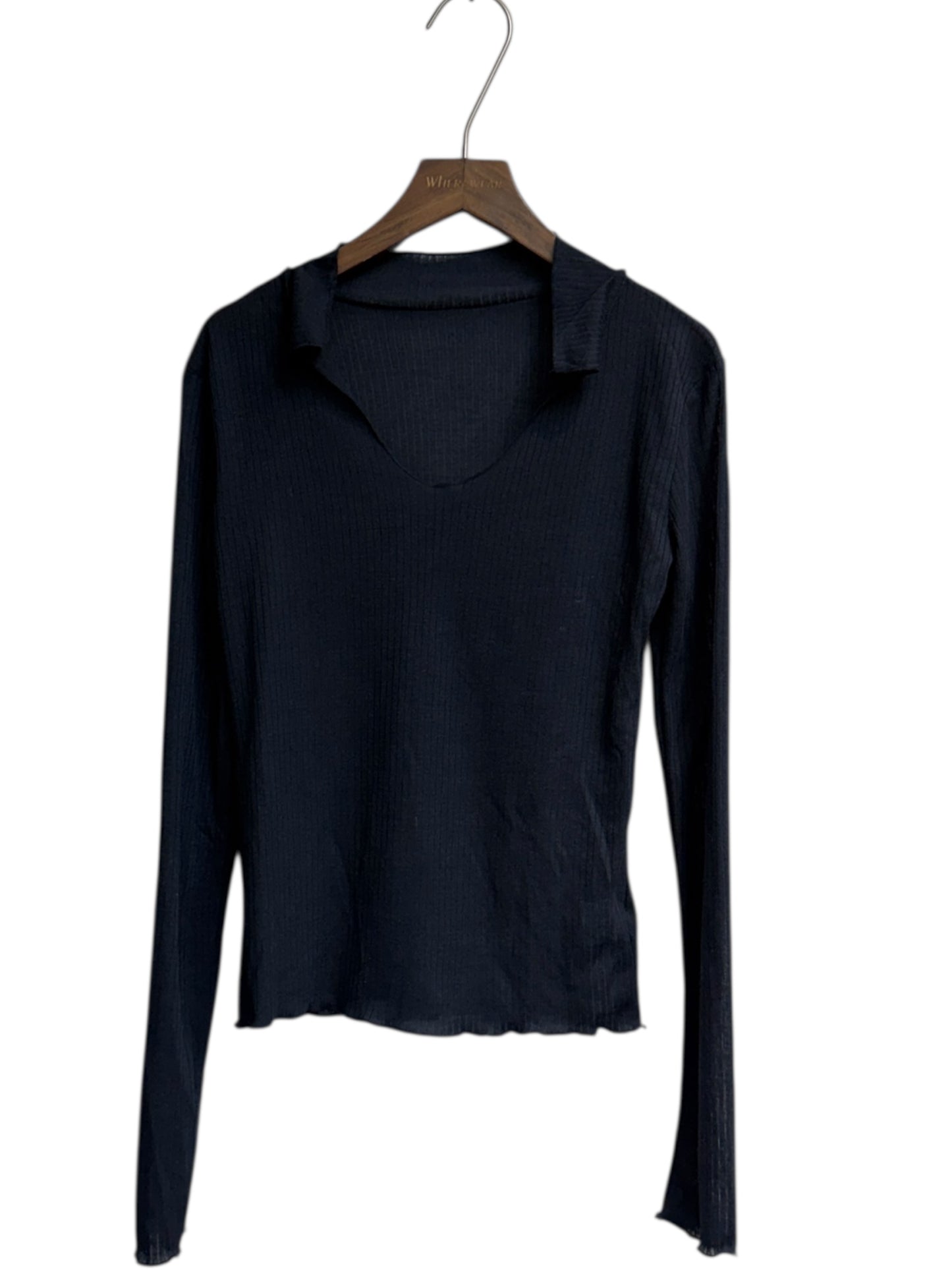 Rib see-though tee #00100