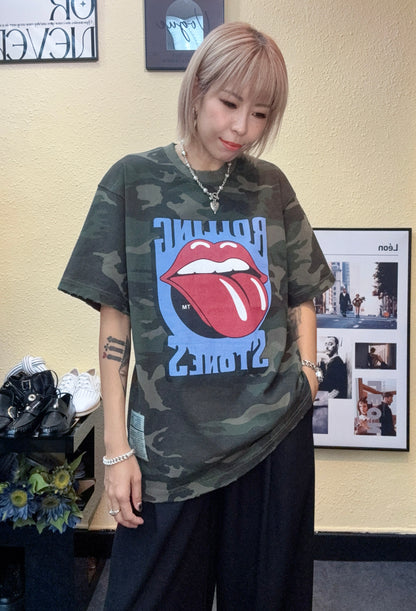Camouflage mouth loose tee #00951