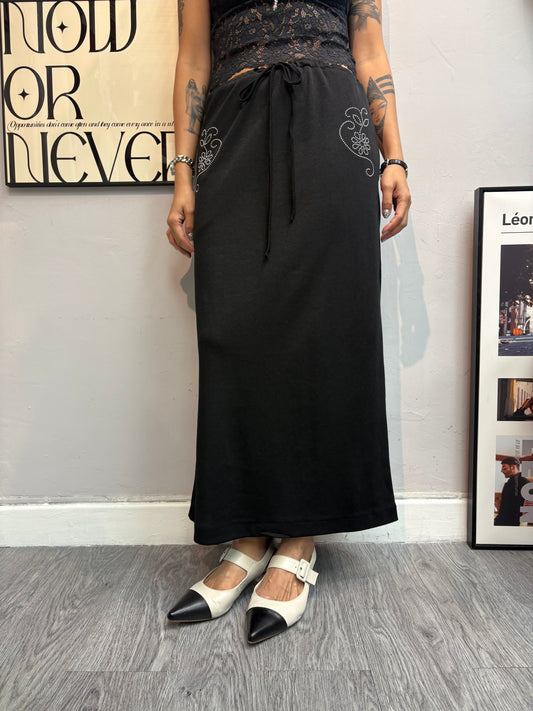 Side pattern cotton skirt #00824